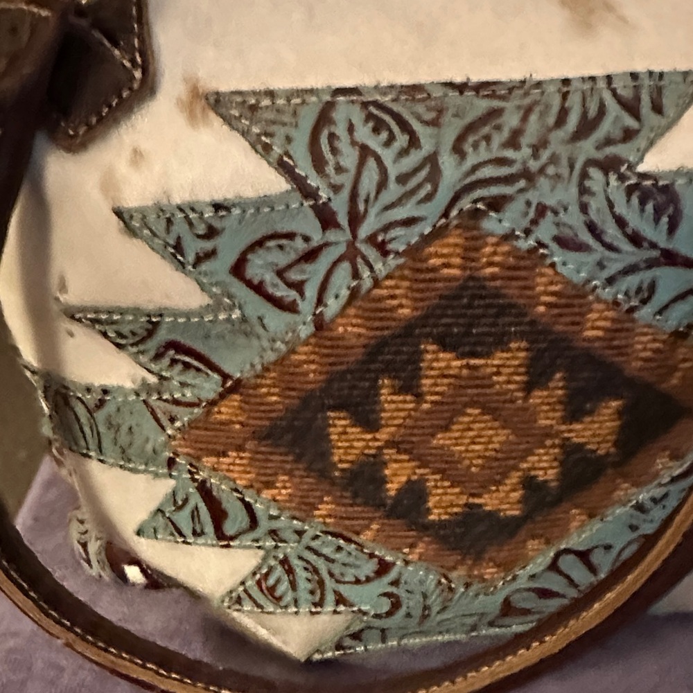 Myra Bag with Blue and Brown Pattern
